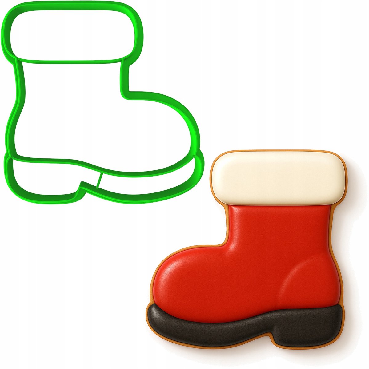 Kerstkoekjesvorm - Kerstmanlaarzen 8cm - PETG Voedselveilig Kunststof