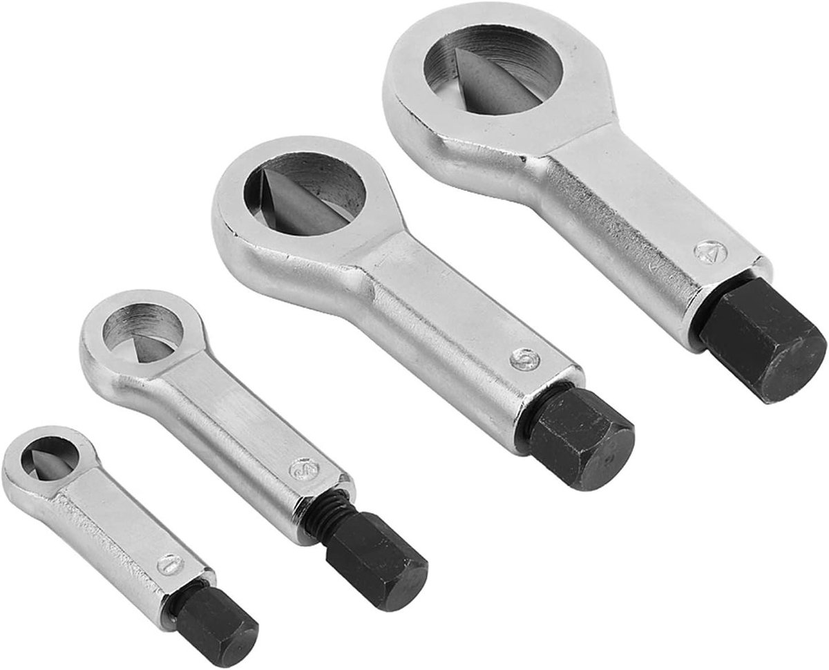 Moerbreker Set - Moerverwijderaar Gereedschap - Vastzittende Moeren - Gesmede Handgrepen - 9-27 Mm - Zilver