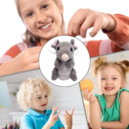 Dierenpoppen - Vingerpoppen speelgoed - Rollenspel verhalen - Zachte pluche materialen - 9 cm per pop — afbeelding 4