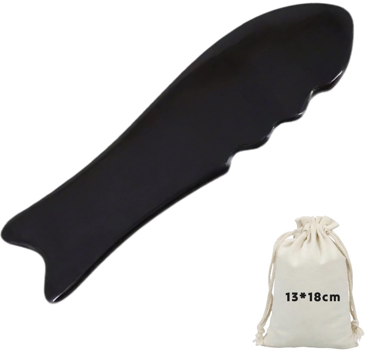 BRENZOOS- Gua Sha Massage Tool Visvorm - Buffalo Hoorn - Duurzaam - Lichtgewicht - Traditionele Chinese Cultuur - Effectieve Huidverzorging