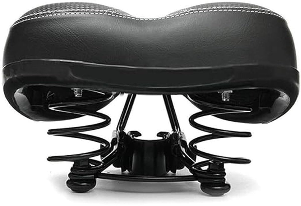 BRENZOOS- Fietszadel Comfortabel - Ergonomisch Design - Schokdemping - Ademend Hollow-Design - Brede Road - Zachte Zadelpen - Fietsstoel