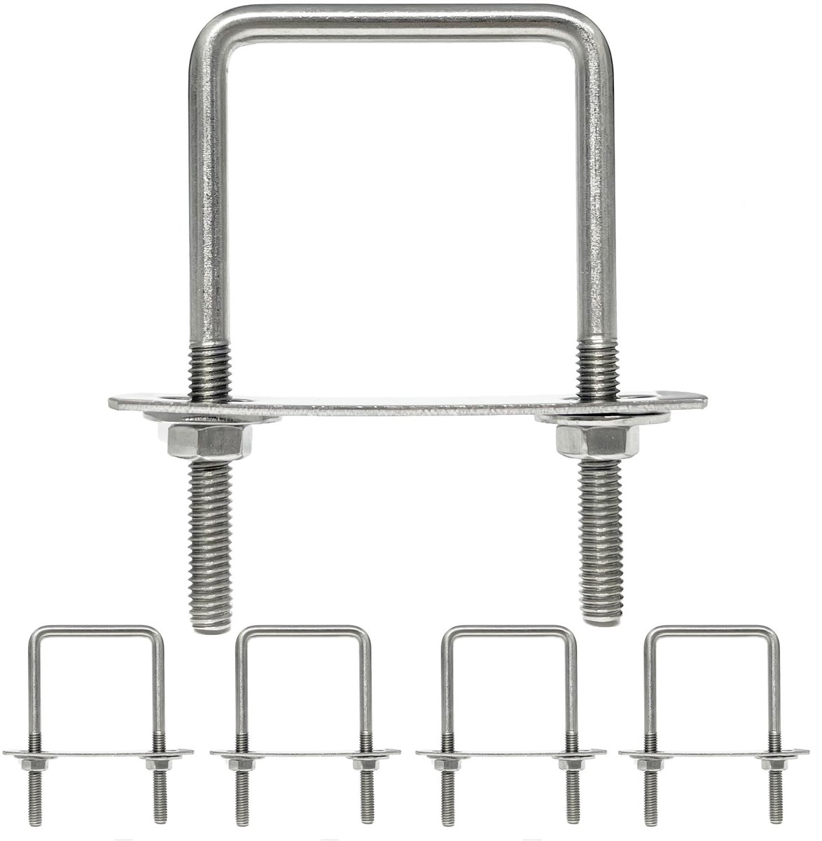 BRENZOOS- U-beugel 45 mm x 80 mm - U-bouten - Roestvrij Staal - 5 Stuks - Corrosiebestendig - Sterk Draagvermogen - U-bout