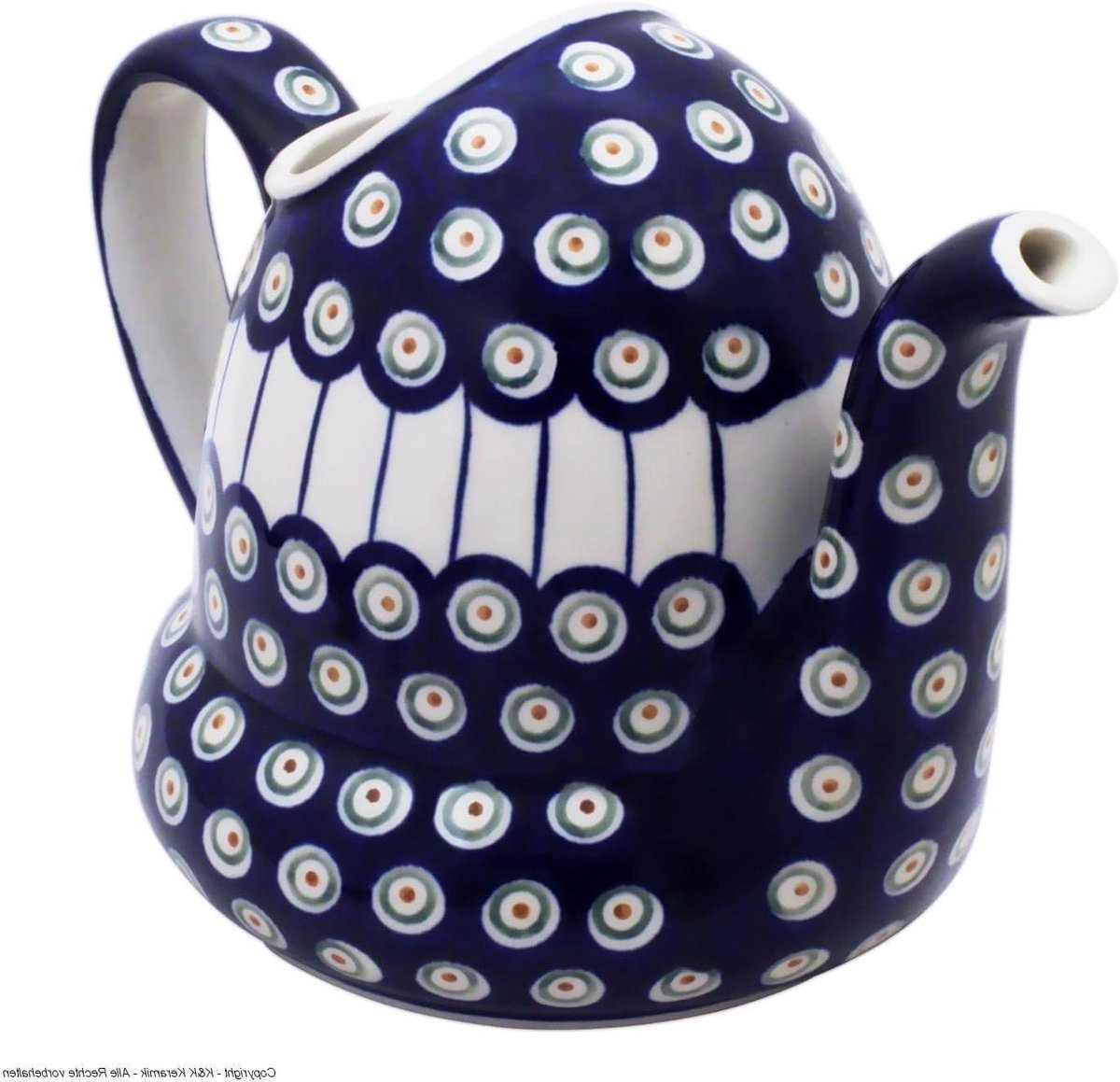 Keramische Gieter - Waterkruik Decoratief - Planten Water Geven - Handgemaakt Uniek Decor - 1 Liter Inhoud - Blauw