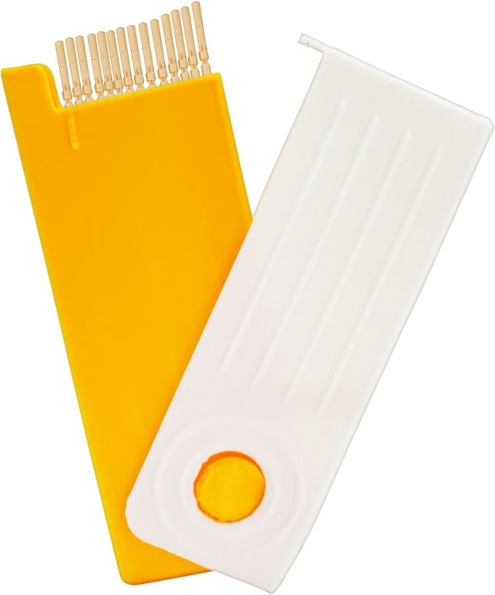 Tandenstokerhouder - Reis organizer - Hygiënisch bewaren - Stofdichte sluiting - 7.5 cm - Wit geel