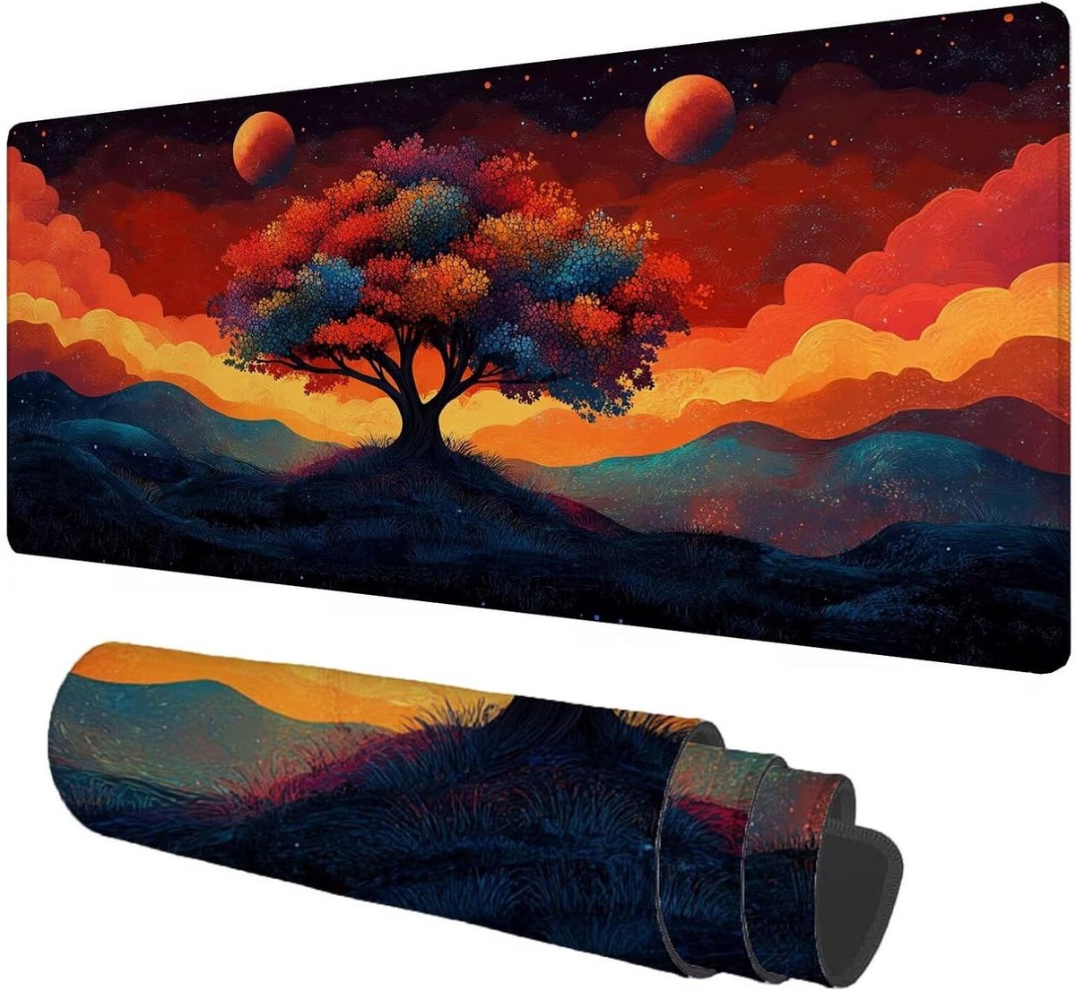 Bureauonderlegger - Muismat XXL - Bureau Beschermen - Antislip basis - 100x50cm - Abstract patroon