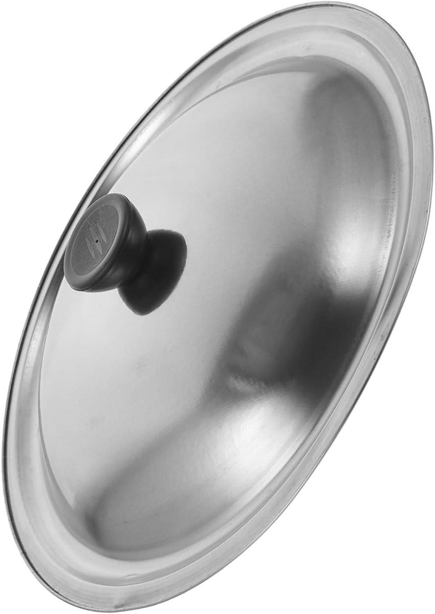 Pannendeksel Roestvrijstaal - Universeel Deksel - Koken en Stoven - Hittebestendige Knop - 255 cm Diameter - Zilver
