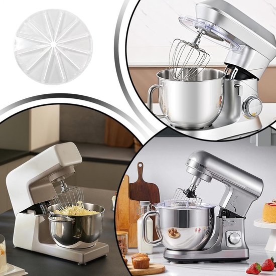 Mixer Accessoire - Spatbeschermer Keuken - Schoon Bakken - Zeslijnig Systeem - 14 cm Breed - Transparant — afbeelding 4