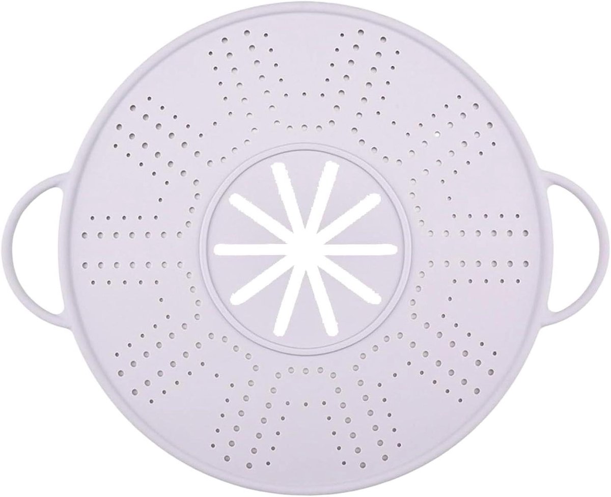 Siliconen Spatscherm - Vetvanger Deksel - Schoon Koken - Bewegingsvrij Fixatie - 35 cm Diameter - Paars