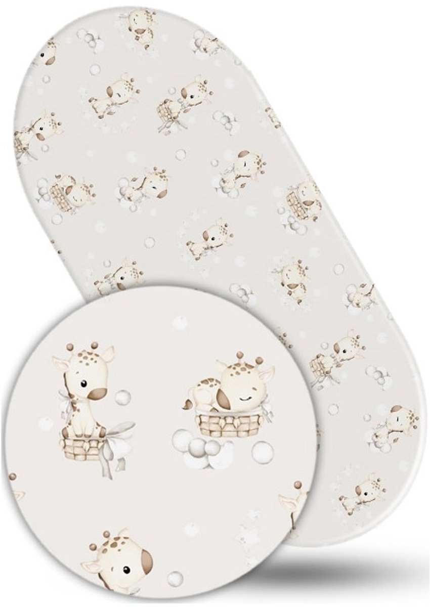 Babymam Kinderwagenbak Laken met Elastiek 38x80cm - Giraffe Zosia