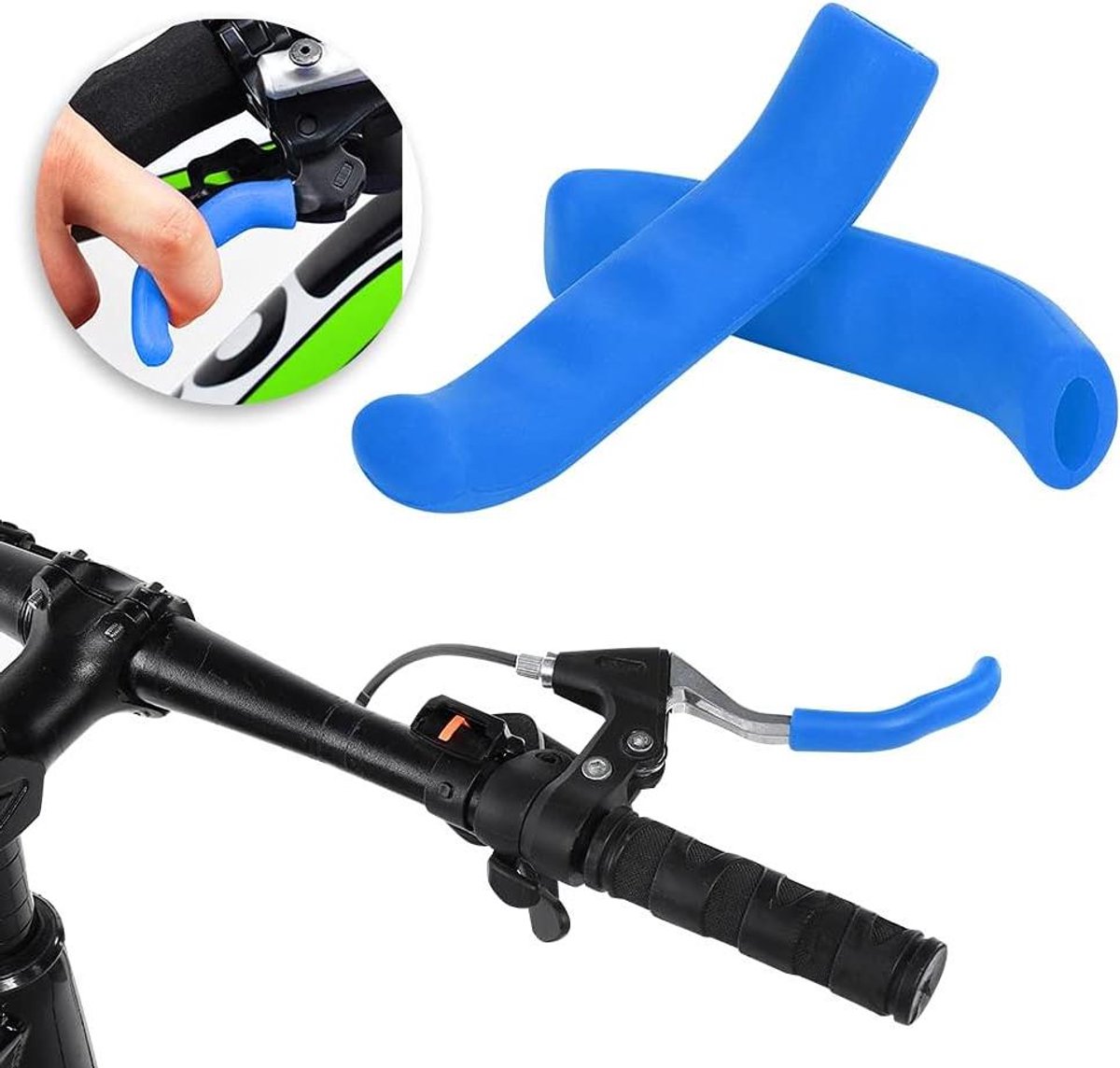 Stuurhoes Siliconen - Fietsgrips - Comfortabel Fietsen - Schokabsorberend - 8 x 14 Cm - Blauw