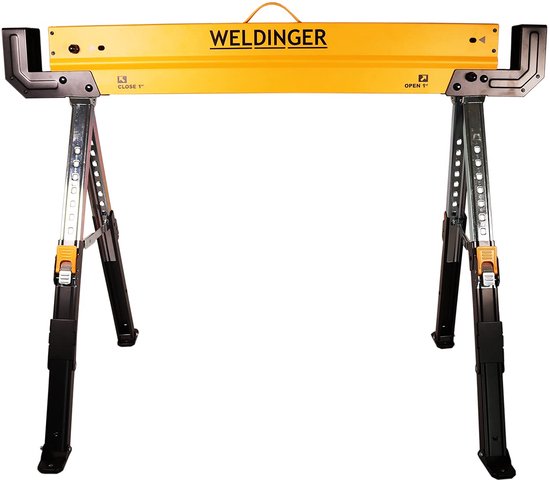 WELDINGER Zaagbok, werkbok, 9-voudig verstelbaar, opvouwbaar, belastbaar tot 650 kg (werktafel) van WELDINGER — afbeelding 3