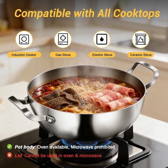 Titanium Pan - Soeppan Braadpan - Algemeen Koken - Gehamerd Antiaanbak - 28 cm - Zilver — afbeelding 4