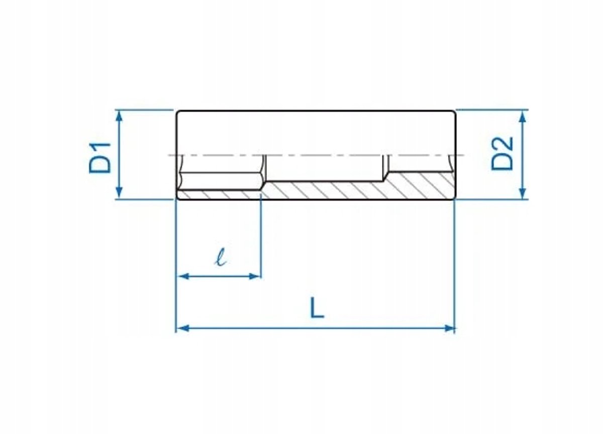 Lange dop 1/4" 5,5 mm x 50 mm 6-kant Cr-V