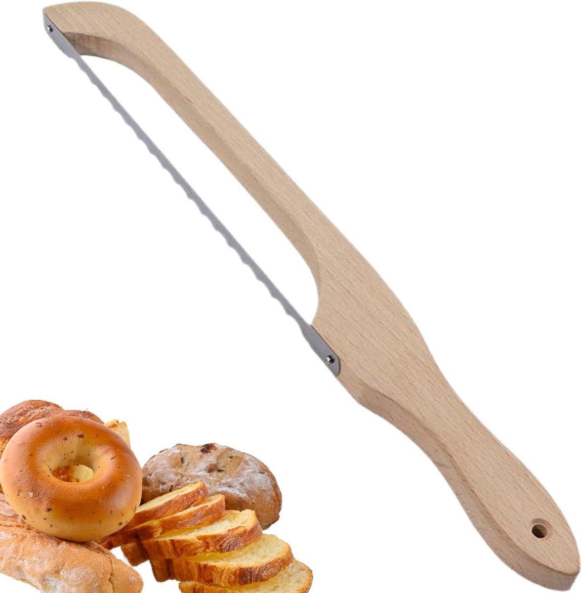 Broodsnijder - Broodsnijplank - Gelijkmatig snijden - Stevig houten ontwerp - 42 cm lang