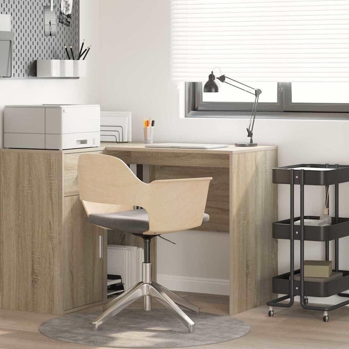 Bureau met plank - Werktafel thuis - Thuiswerken organiseren - Onderhoudsvriendelijk oppervlak - 102 x 50 x 75 cm