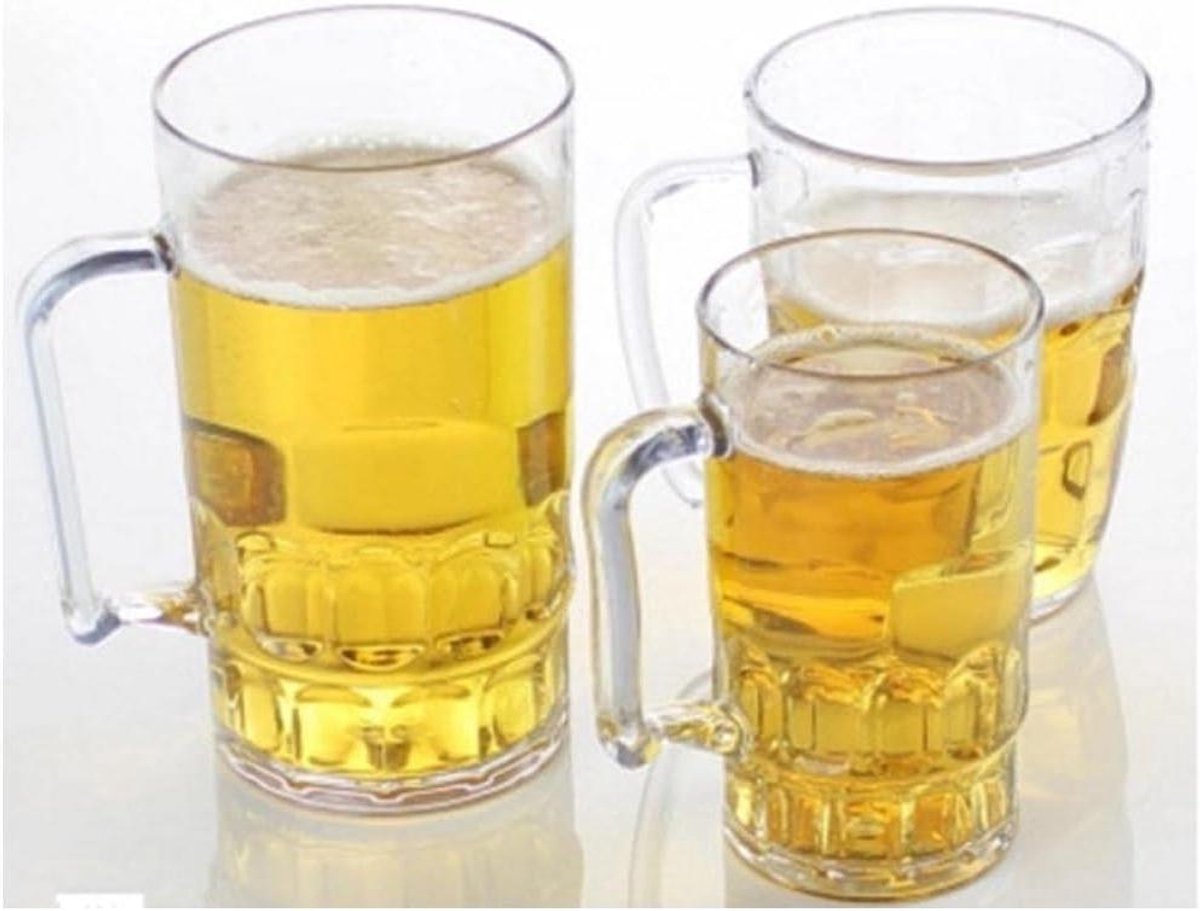 Beker met handvat - Drinkbeker plastic - Koude dranken serveren - Niet snel brekend - Tot 800 ml - Transparant