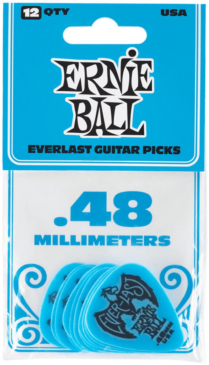Ernie Ball Plectrum - Everlast - Blauw 0.46mm - 12 stuks