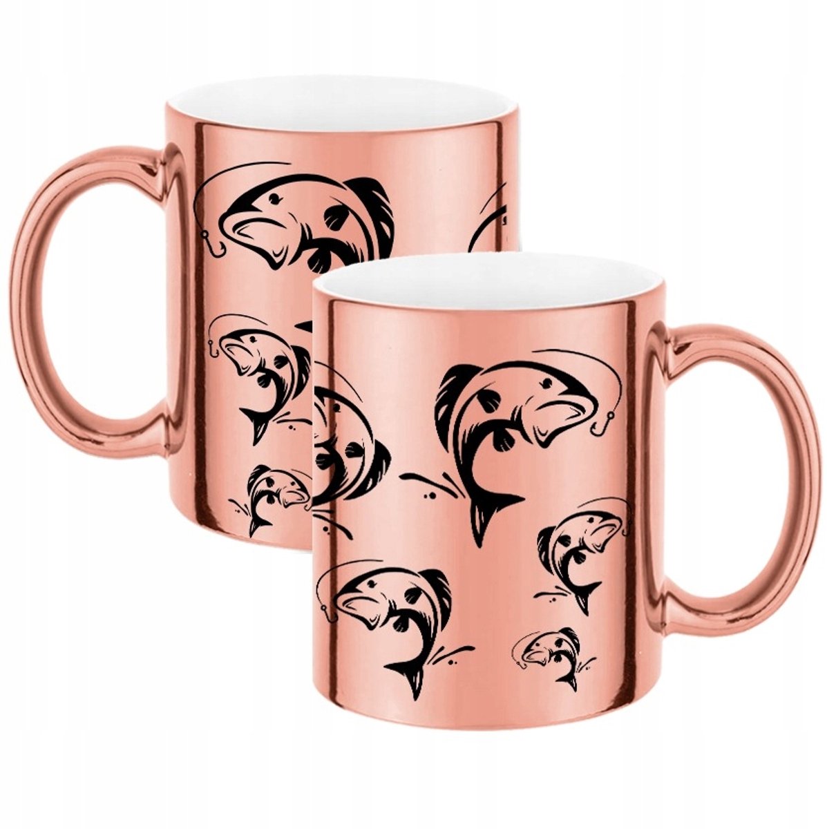 Glanzende Roze Mok 330ml - Perfect Cadeau voor Hengelsport Liefhebbers