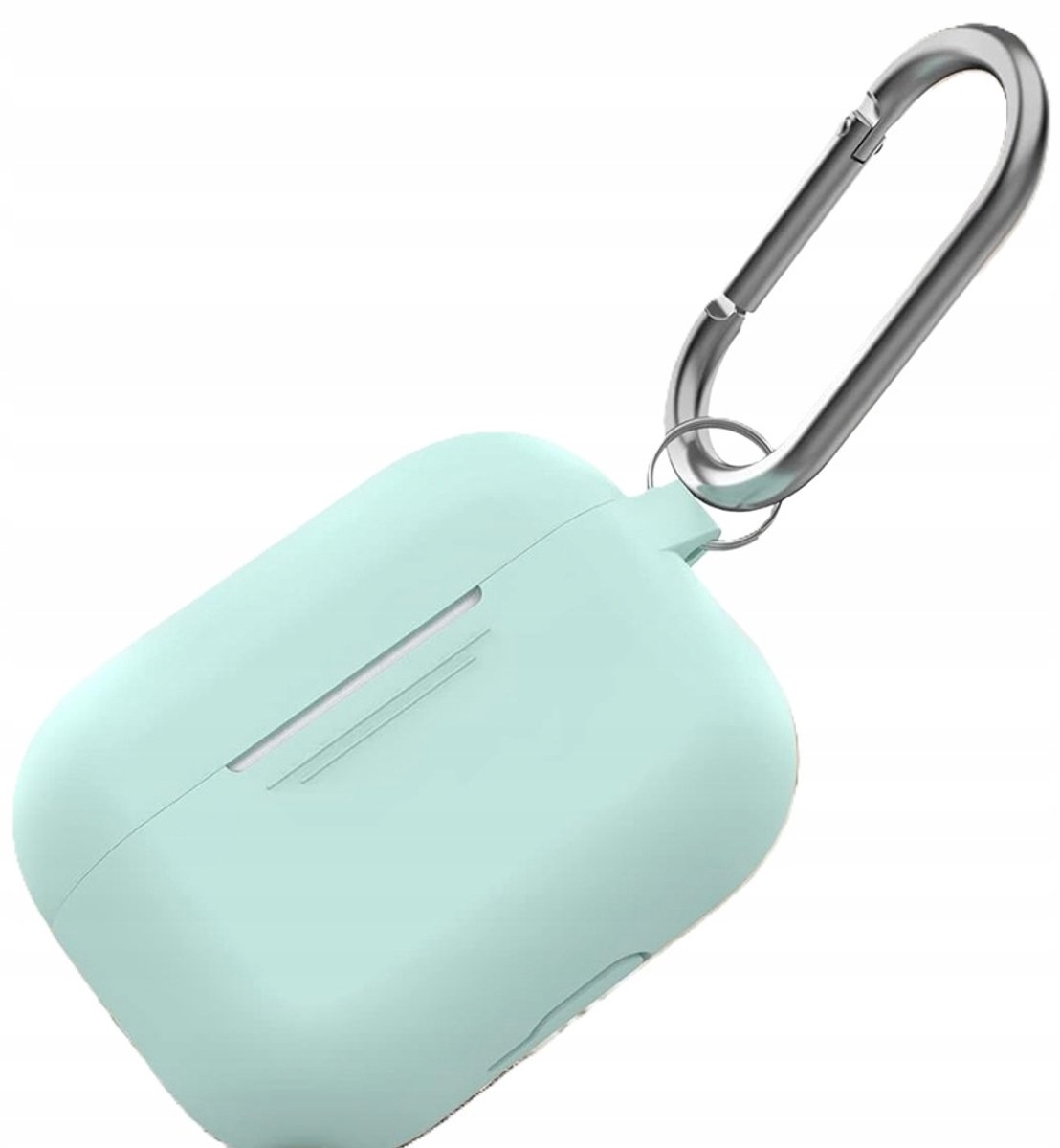 Mintgroen Siliconen Hoesje met Karabijnhaak voor AirPods Pro 2019