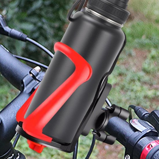 Fleshouder Fiets - Bidonhouder Stuur - Onderweg Drinken - Tool-free Montage - 20-35mm Frame - Rood — afbeelding 3
