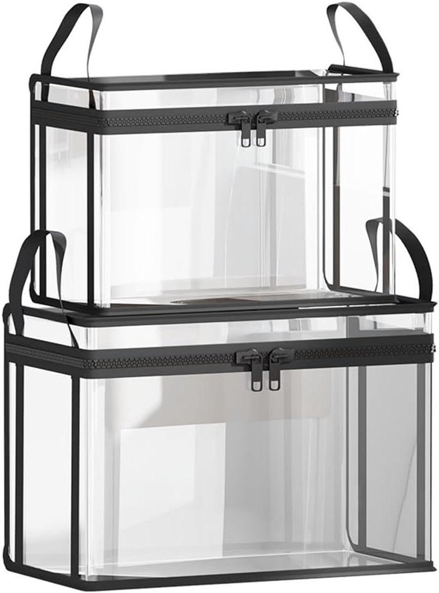Grote Opbergzakken - Opvouwbare Koffers - Ruimte Besparen - Doorzichtig PVC - 4 Stuks - Zwart
