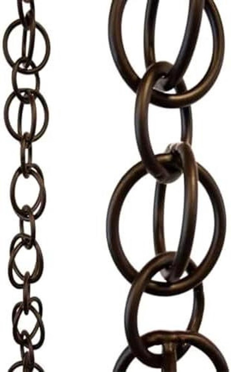 Regenketting Aluminium - Waterafvoer Ketting - Decoratieve Watergeleiding - Dubbel Ring Ontwerp - 9 Meter - Zwart