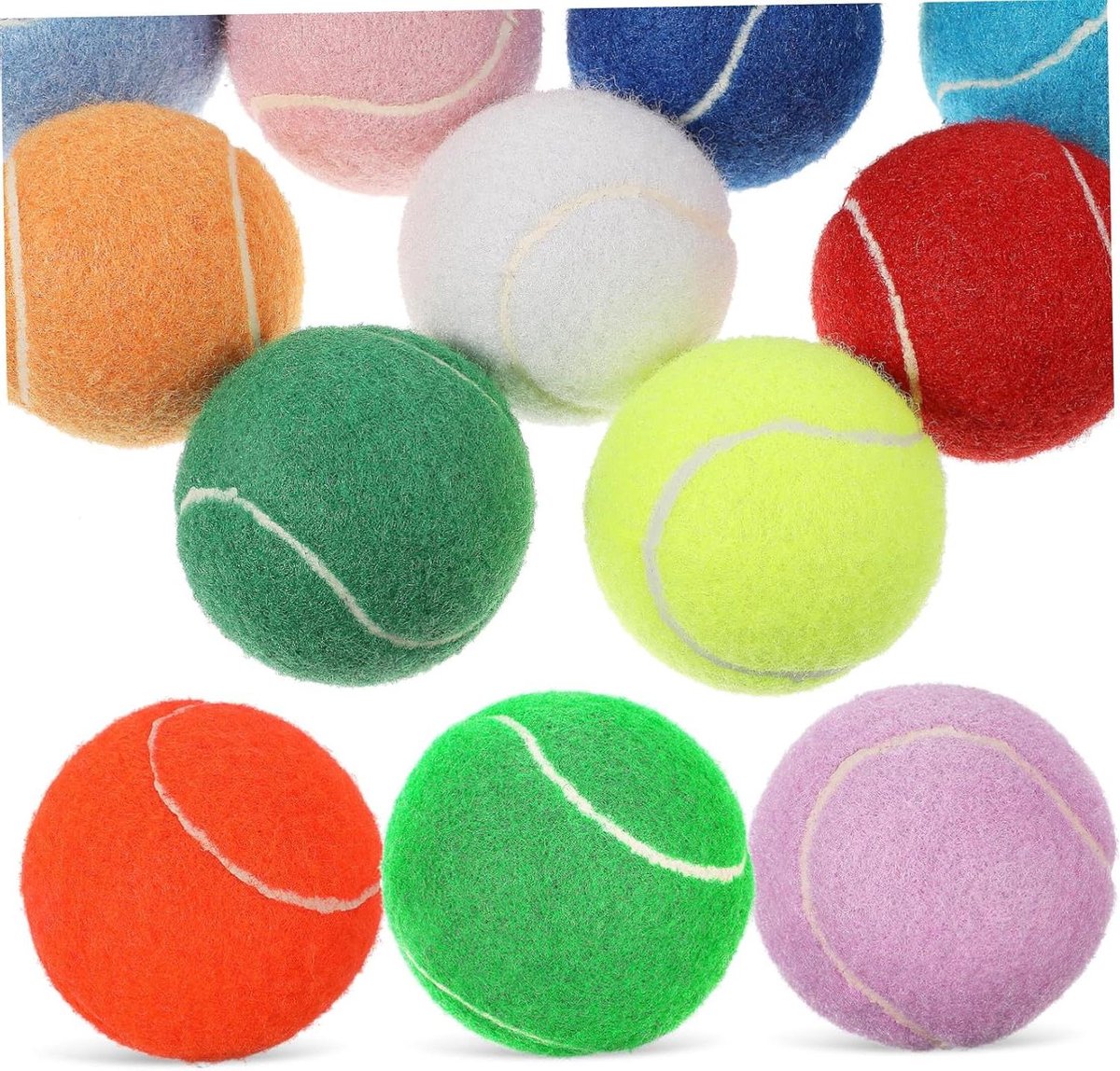 Honden Tennisballen - Puppy Speelgoed - Spelen en Trainen - Duurzaam Rubber Materiaal - 12 Stuks - Multicolor
