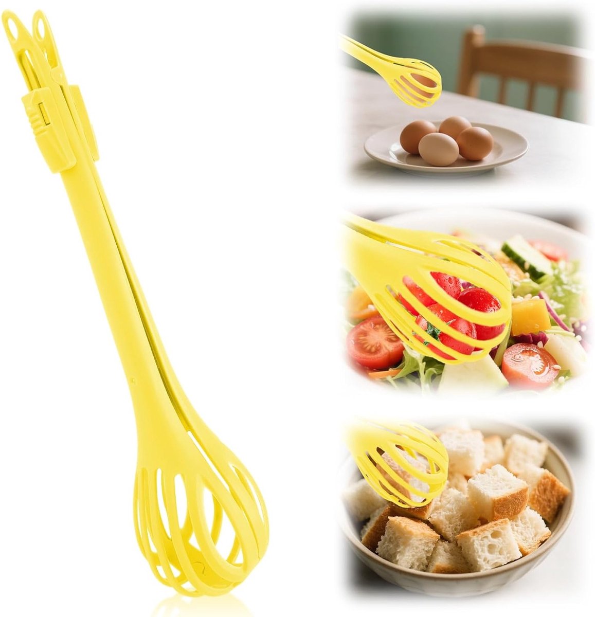 Multifunctionele 2-in-1 Food Clip en Eiwitklopper, Handmatige Mixer en Knijp Tang voor Koken, Ideaal voor Brood, Pasta en Salades in de Keuken