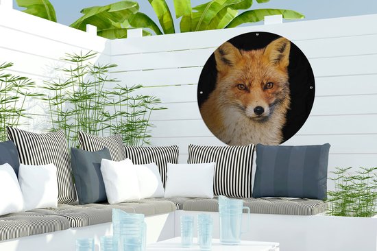 Garden Circle Fox - Rouge - Zwart - 60x60 cm - Affiche de jardin