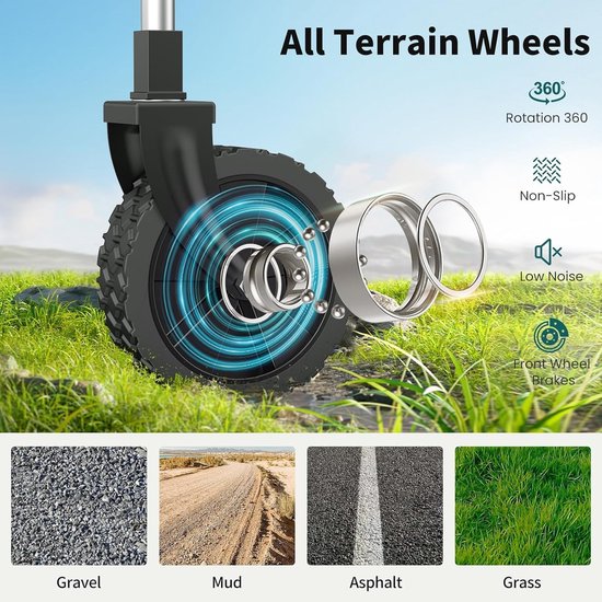 Bolderkar Opvouwbaar - Draagkar Tuinwagen - Vervoeren van Spullen - Off-road Wielen - 120L/150kg - Zwart van Bolderkar Opvouwbaar — afbeelding 5