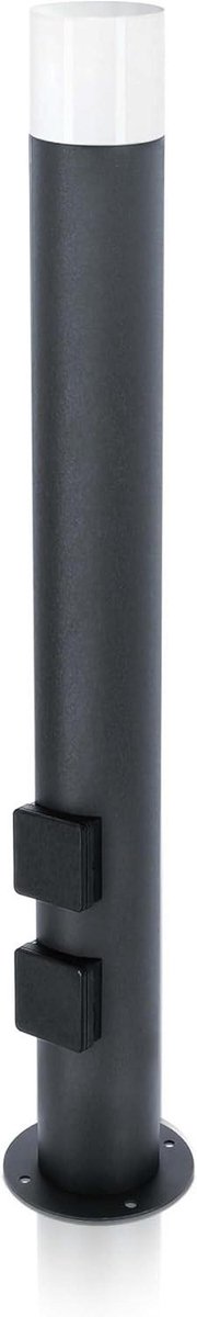Padverlichting Rond - Tuinlamp Opritlamp - Buitenverlichting Tuin - Met 2 Stopcontacten - 80 cm - Antraciet