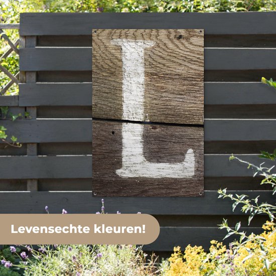 Affiche de jardin a peint sur fond de bois 80x120 cm - Toile de jardin / Toile d'extérieur / Peintures d'extérieur (décoration de jardin)