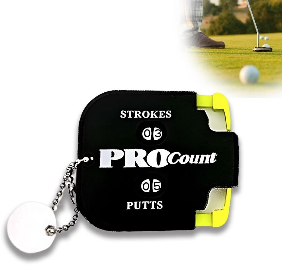 Allecto - Golf-puntenteller - Slagteller voor 2 spelers - Compact en praktisch ontwerp - Zwart - Puntenteller golfaccessoires - Geschikt voor golfe...