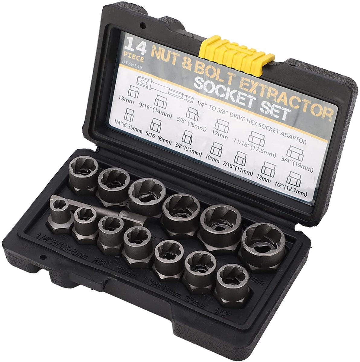 Allecto - Moer Bout Extractor Set - Slechte Extractor Tool - Gelegeerd Staal - 14 Stuks - Bolt Extractor - Dopsleutel Set - Geschikt voor Slechte B...