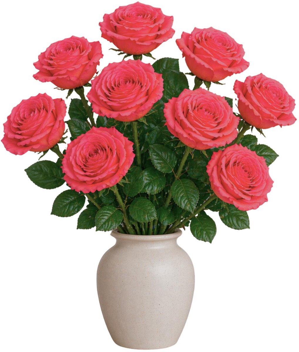 Mica Decorations Kunstbloem Roos Valentine - 8x - H59 cm - roze - kunststof - stelen kunstbloemen - boeket - rozen bloemetjes - Valentijnsdag