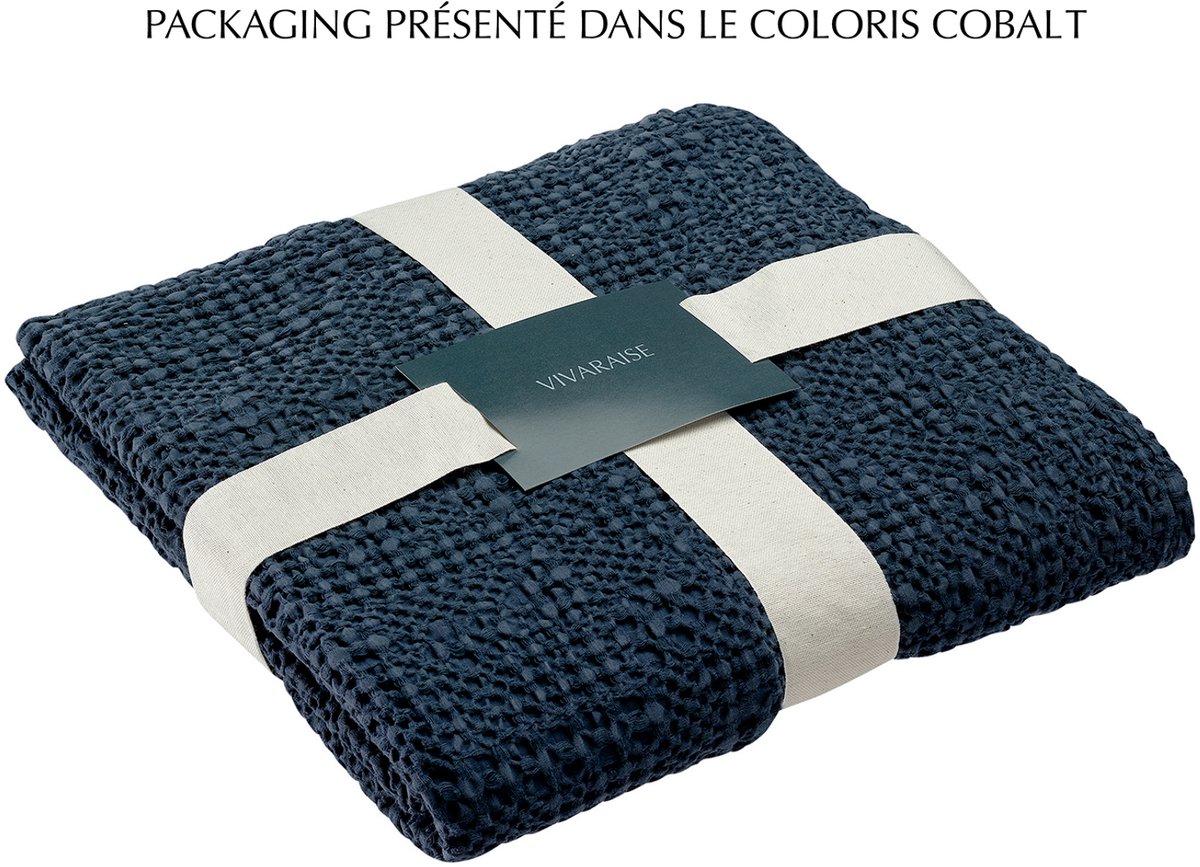 Vivaraise Dekent plaid Tana in 100% katoen, amandelkleur, 140 x 200 cm Beige