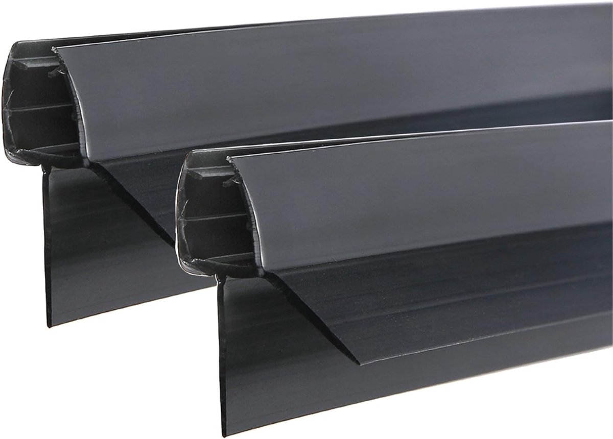 HEZIVO® Douchedeur Afdichting 2 x 100 cm - Douchestrip 5 en 6 mm - Lekstrip - Waterkering Douche - Zwart