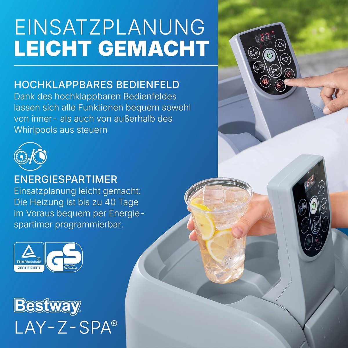 Opblaasbare Whirlpool 6 Personen – HomeByNicole Miami Eco Luxe Spa Ø196 cm – 140 AirJets – Energiezuinig EnergySense – Verwarming tot 40°C – Thermo Afdekking – Indoor & Outdoor Jacuzzi – Donkergroen
