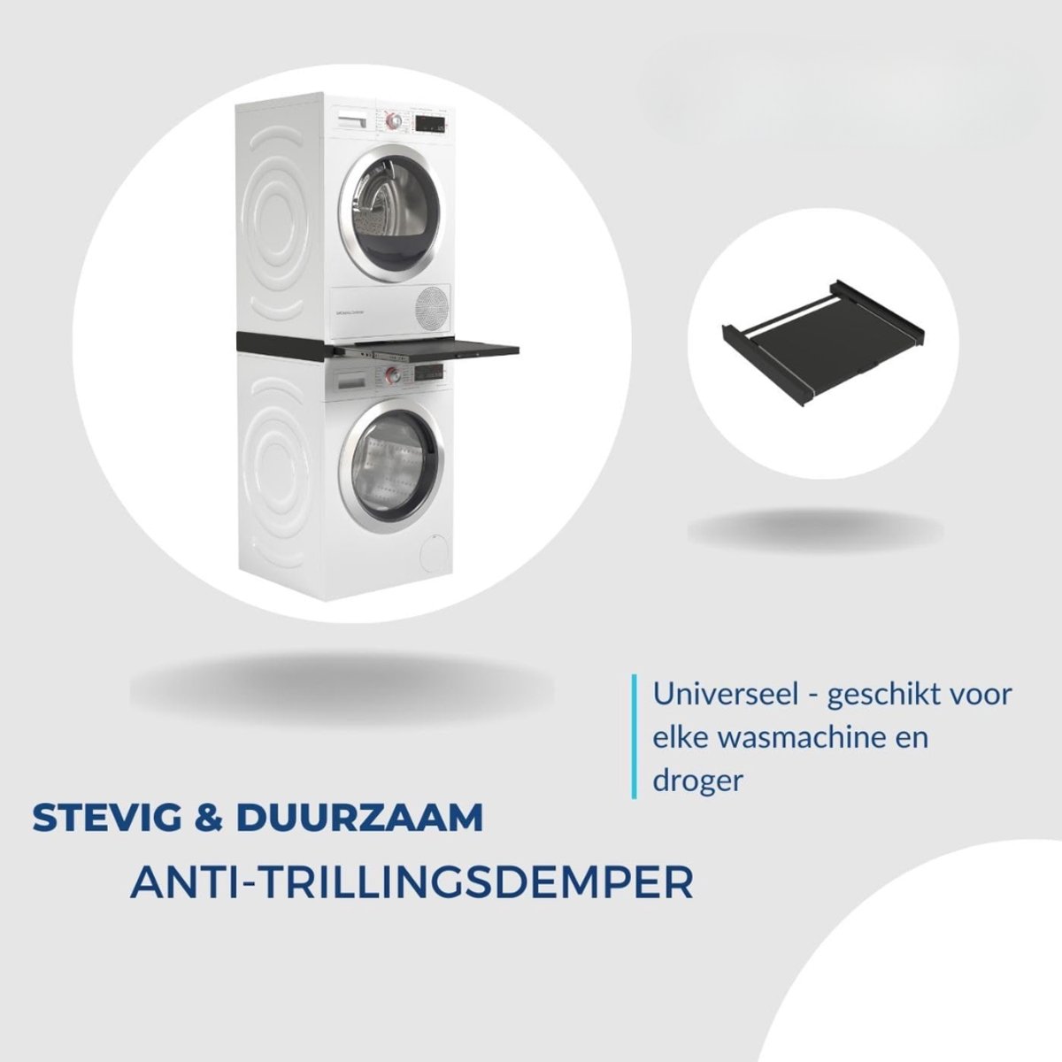 MIRA® Tussenstuk Wasmachine Droger - Stapelkit - Tussenstuk Wasmachine en Droger - Tussenstuk Wasmachine Droger Zwart - Tussenstuk Wasmachine Droger Aeg - Zwart - 54cm x 60cm x 8cm thumbnail 2