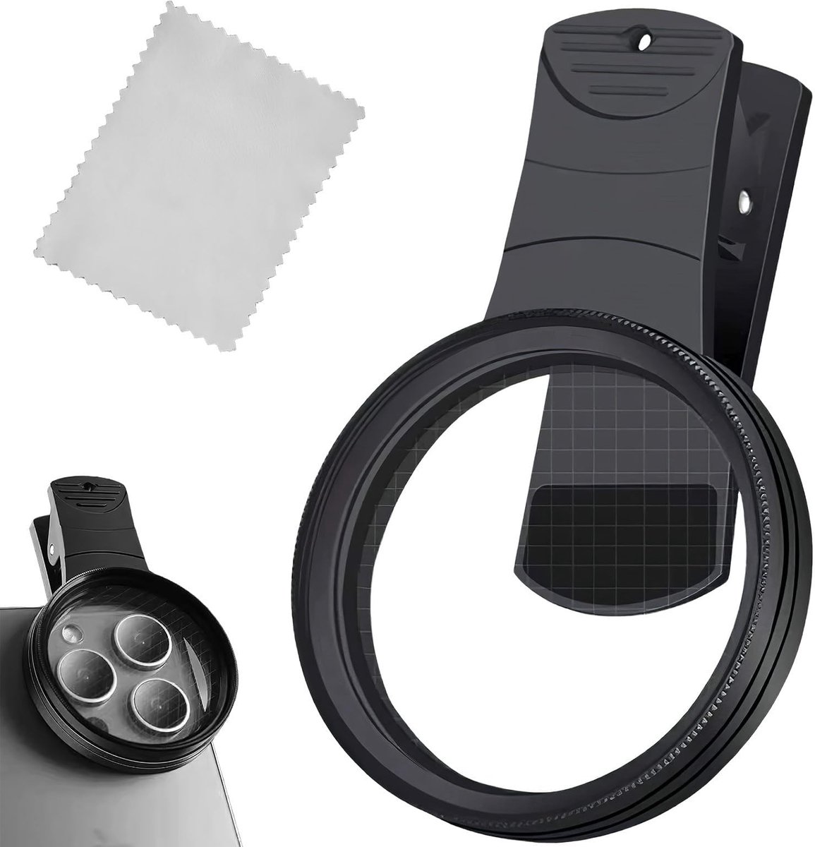 Allecto - 52 mm Polarizing Filter - Smartphone Fotografie - Verbeter je foto's - 52 mm - Kleurversterking - Inclusief reinigingsdoek - Geschikt voo...
