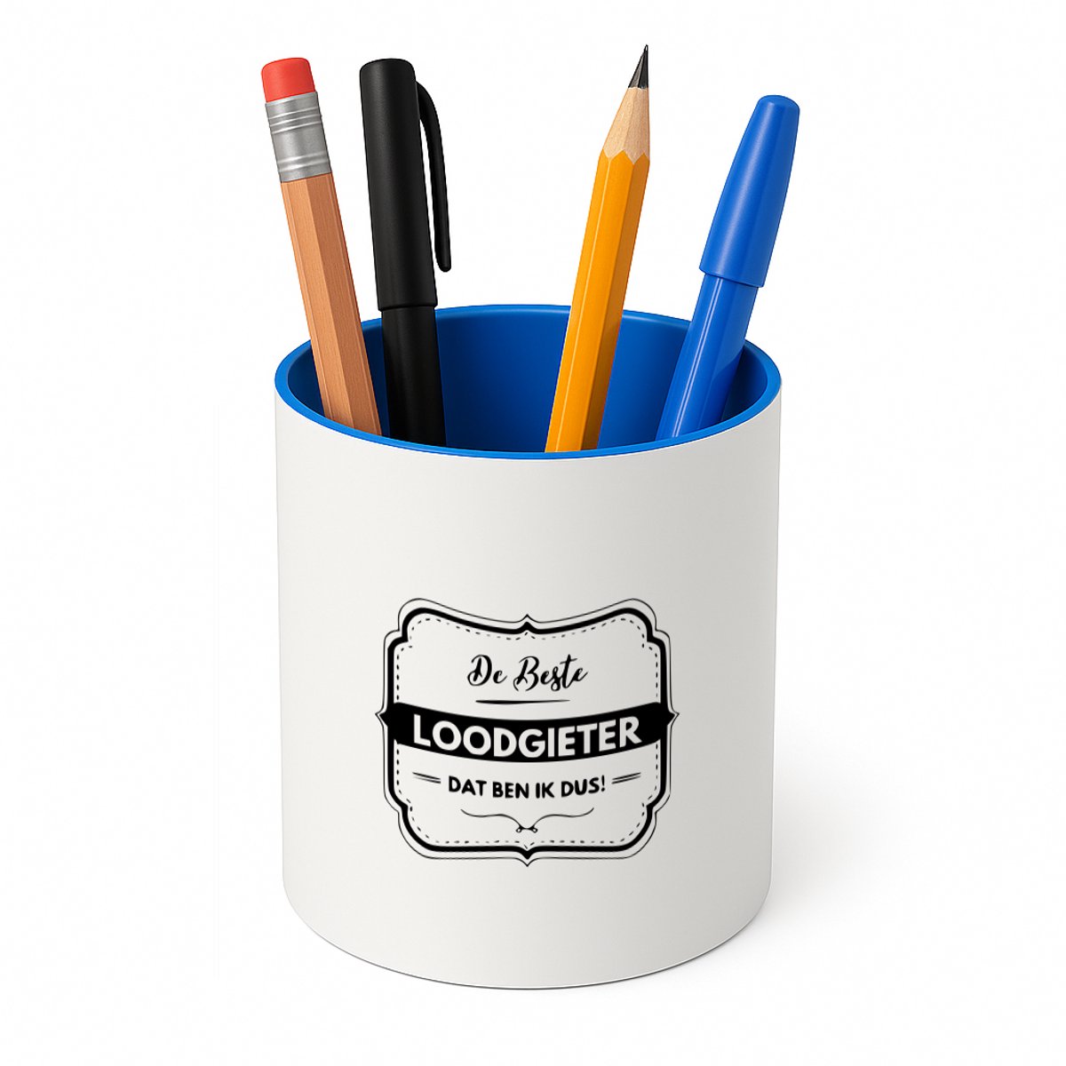 Hacebo® - De beste loodgieter dat ben ik dus Pennenbakje - Loodgieter - Vrienden familie - pennenhouder - Collega - Cadeau - Pennenbakje blauw