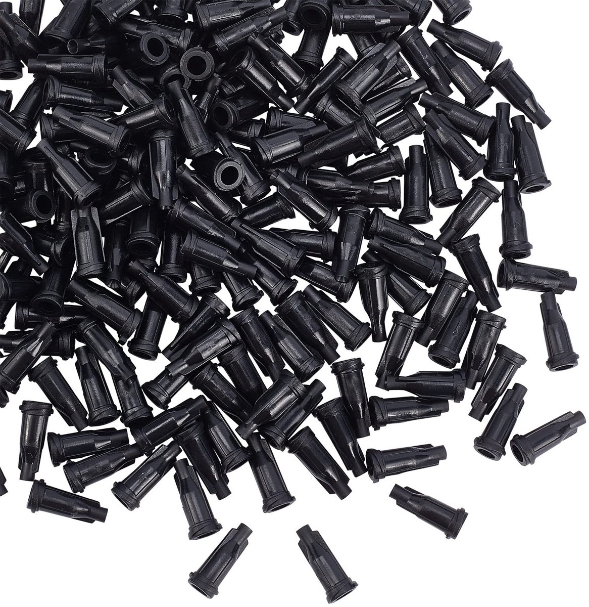 Allecto - Luer Lock Spuit Tip Caps - 200 Stuks - Perfect voor Doseren - Zwart - Industrieel gebruik - Voor Crafting en DIY - Inclusief Opbergdoos