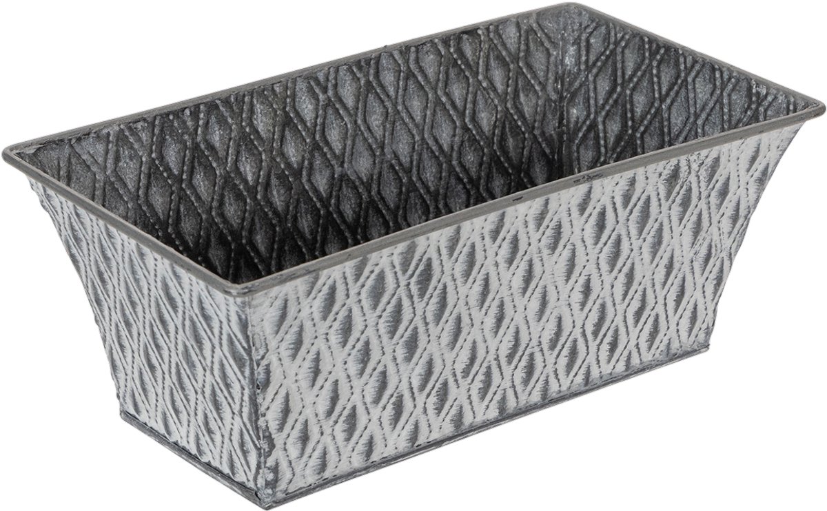Zinkschaal met ruitpatroon 22cm × 12cm