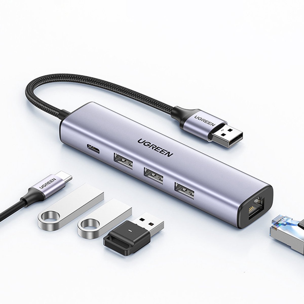 UGREEN 5-in-1 USB-A Hub met USB-A / USB-C / Ethernet voor Laptop/Macbook