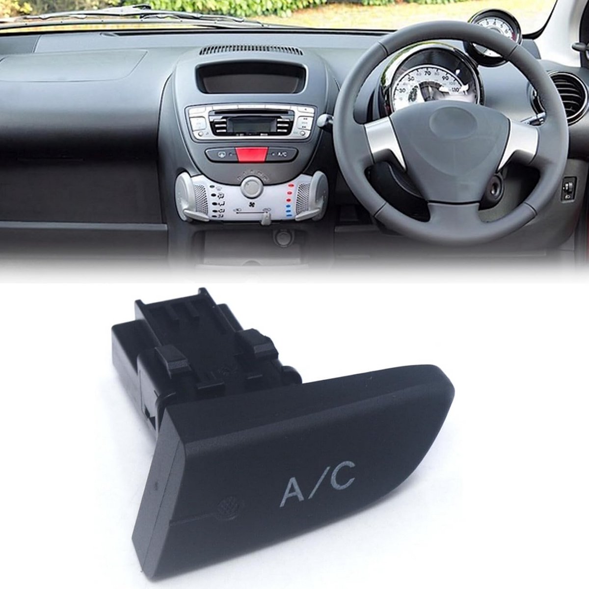 Airco Bedieningsknop - Klimaatregeling Knop - Auto Interieur - Directe Vervanging - 5.8 x 5 x 4.2 cm - Zwart