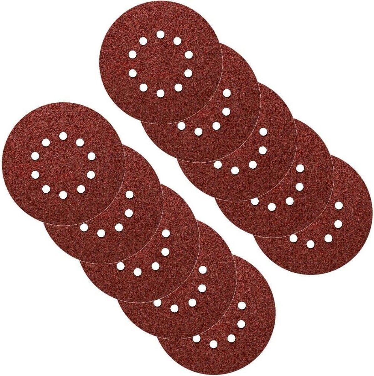 Schuurschijven Klittenband - Schuurpapier Rond - Glad Maken Oppervlakken - 10 Gaten Systeem - 225 mm Diameter - Grijs