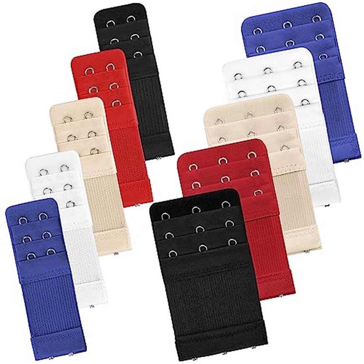 Bh Extenders - Verlengstukken Haken - Meer Comfort - Set Van 15 - 3 Rijen 4 Haken - Diverse Kleuren