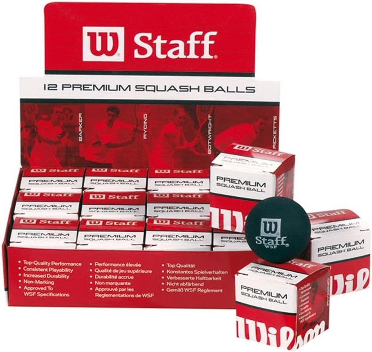 Squash Ballen - Sport Ballen - Racket Sport - WSF Goedgekeurd - 12 Stuks - Zwart Geel