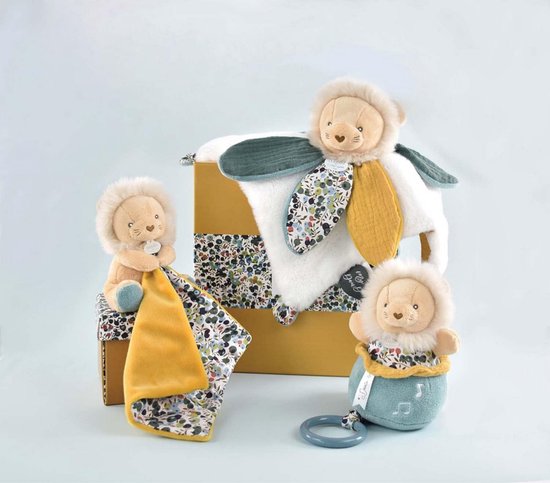 Knuffel met doek - Leeuw knuffel - Baby troosten - Verloren knuffel garantie - 12 cm - Beige — afbeelding 2