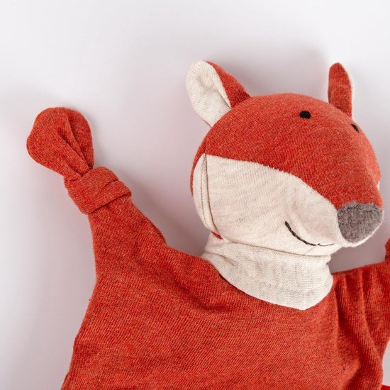 Mini-knuffeldoek vos - Knuffel zacht - Baby troosten - Geborduurde ogen - 18 cm - Geel — afbeelding 2